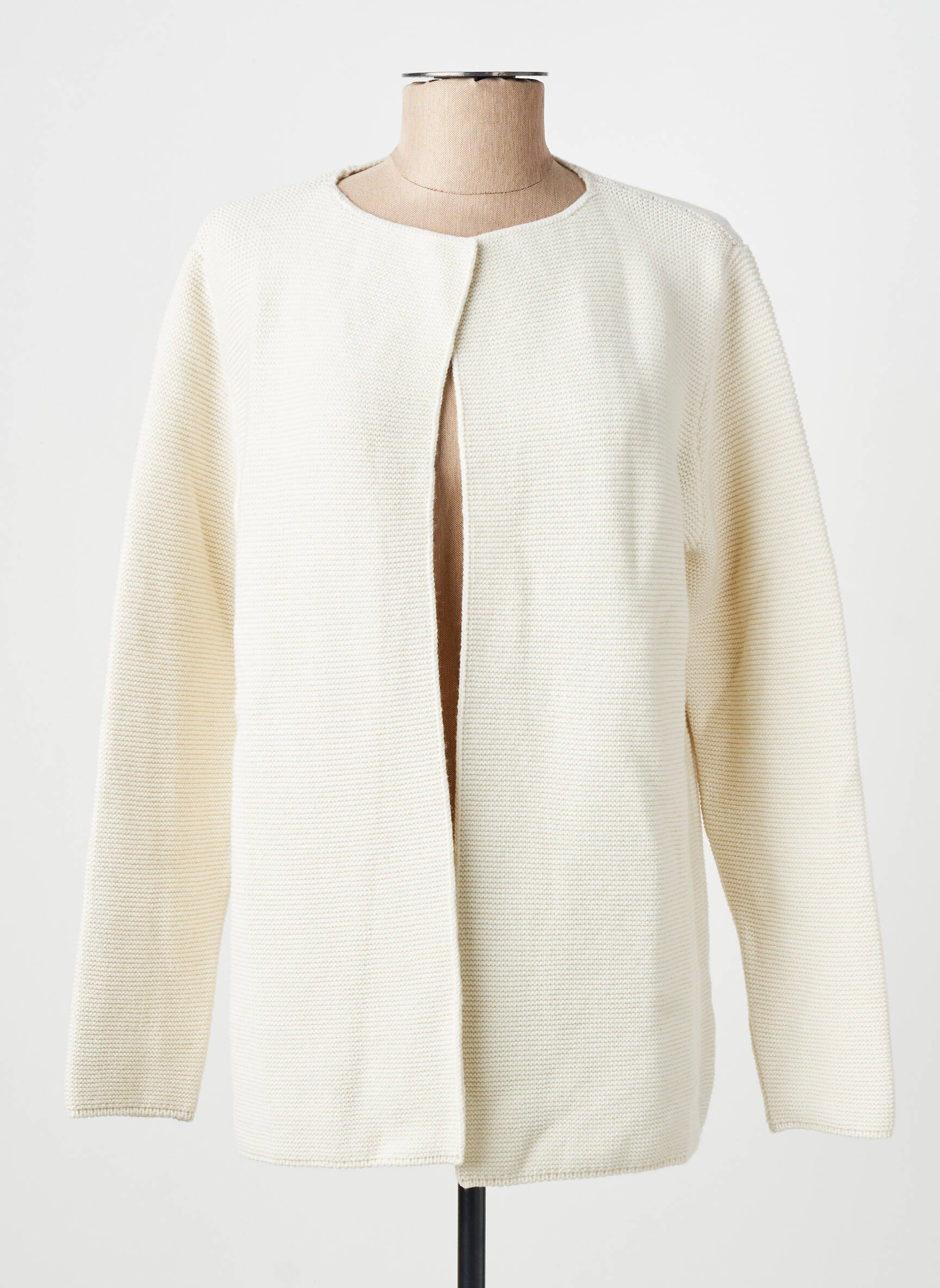 Gilet manches longues col rond beige AN' GE femme