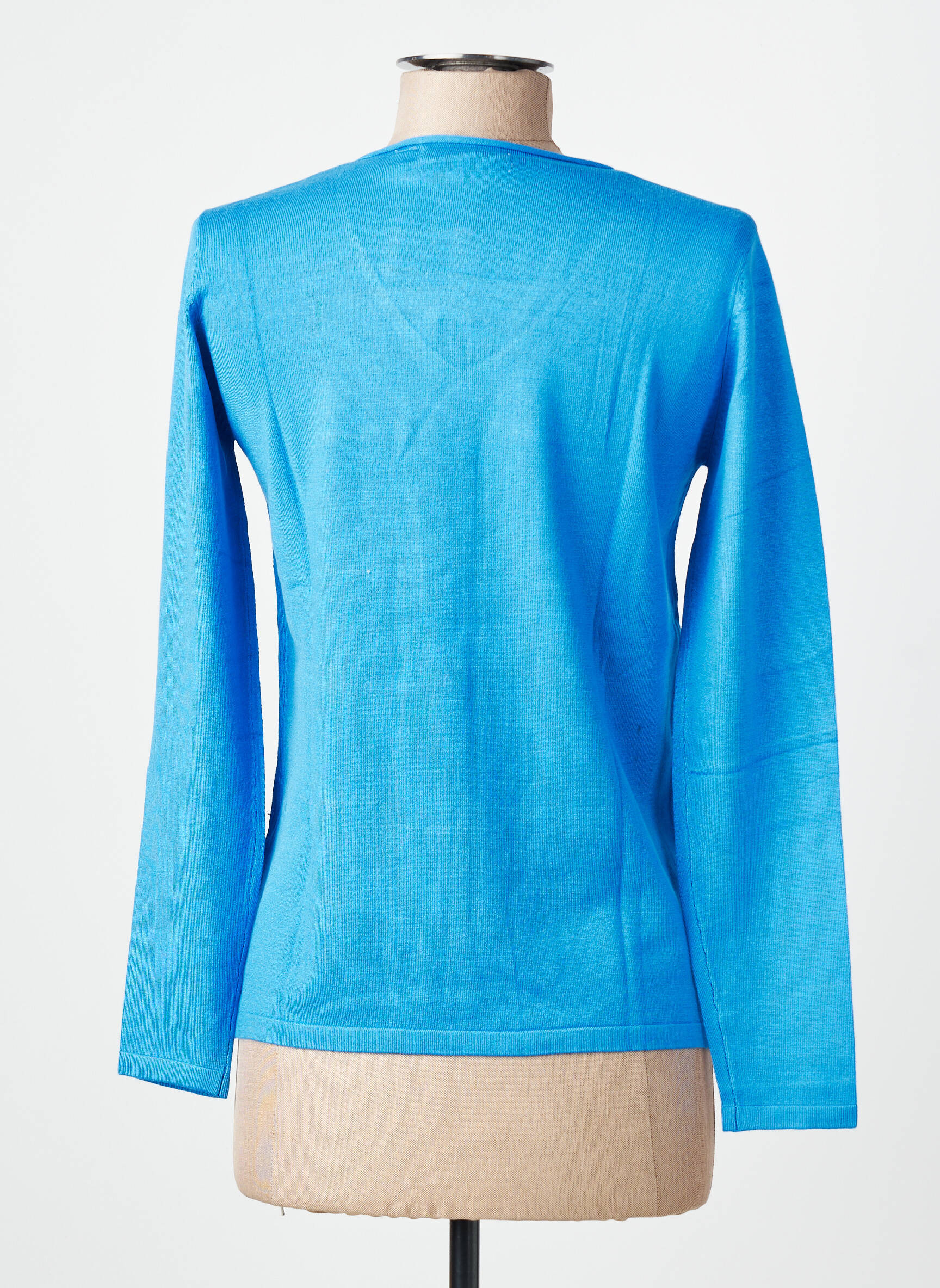 Pull coupe cintrée manches longues bleu GIORGIO BARBARA femme