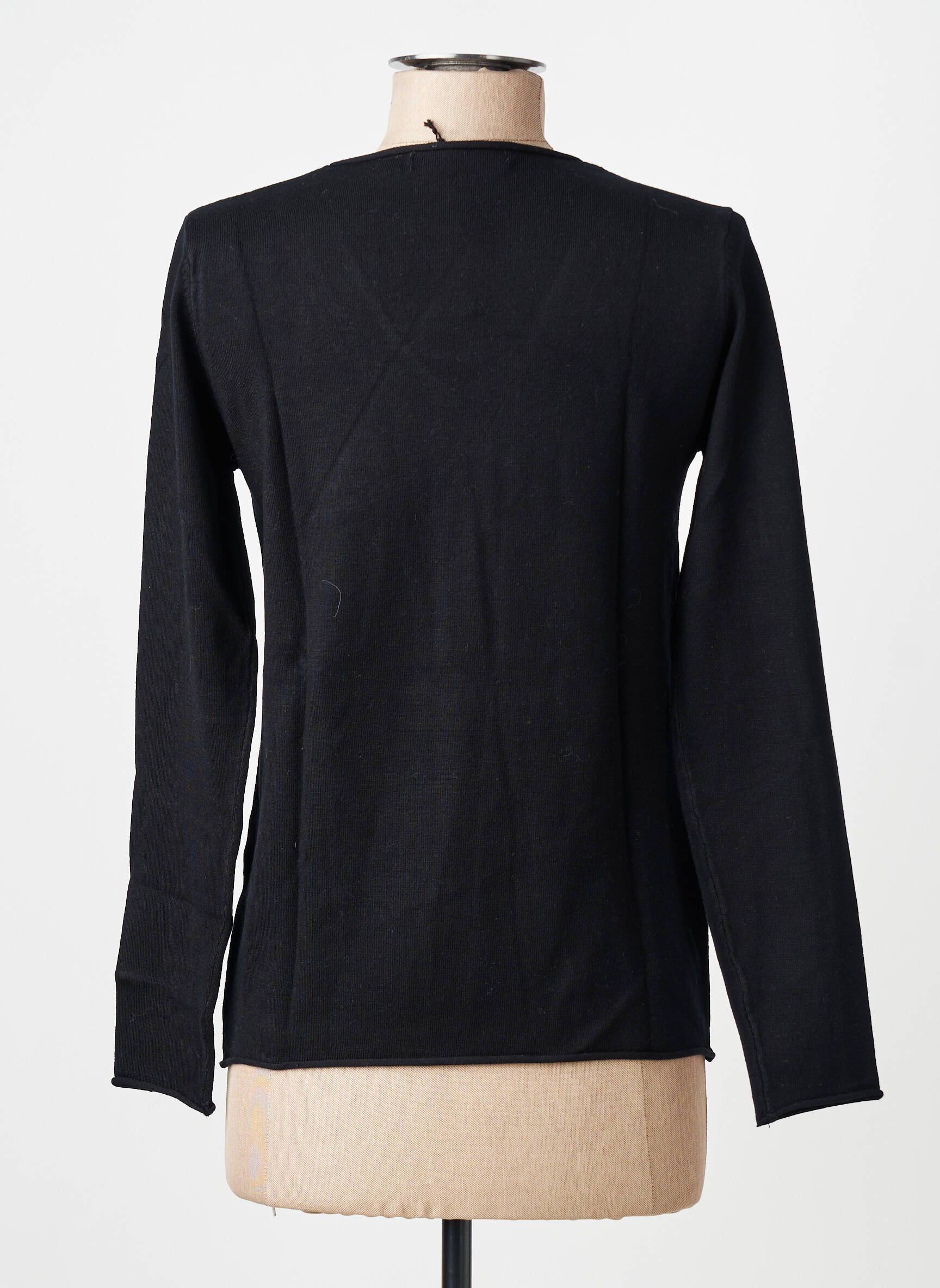 Pull coupe cintrée manches longues noir GIORGIO BARBARA femme