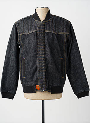 Blouson fermeture zippée sous rabat pressionné noir BOMBERS homme