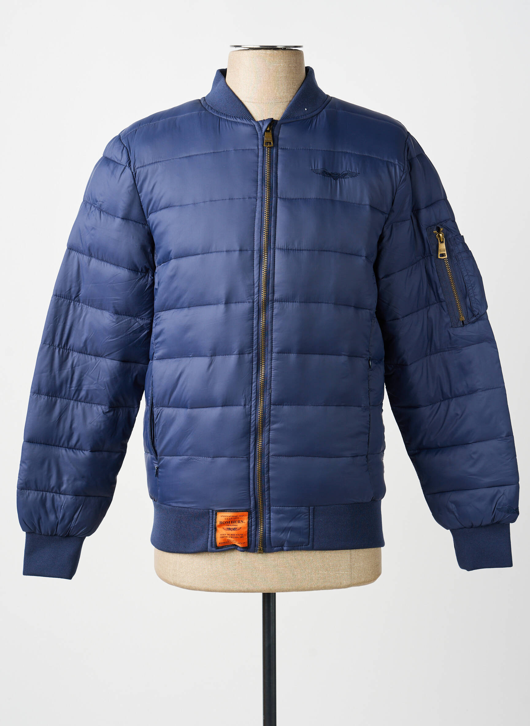 Doudoune manches longues sans capuche bleu BOMBERS homme