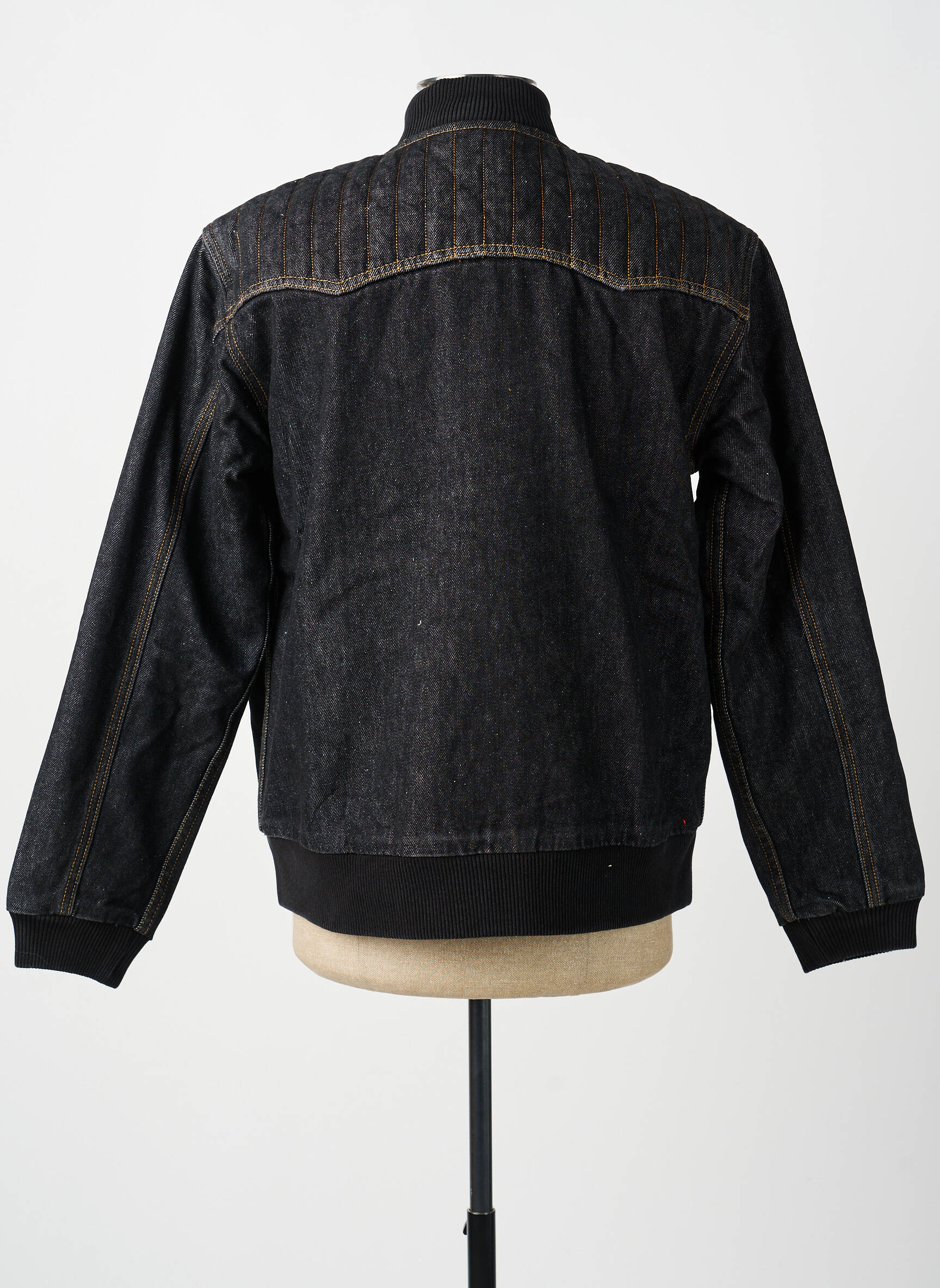 Blouson fermeture zippée sous rabat pressionné noir BOMBERS homme