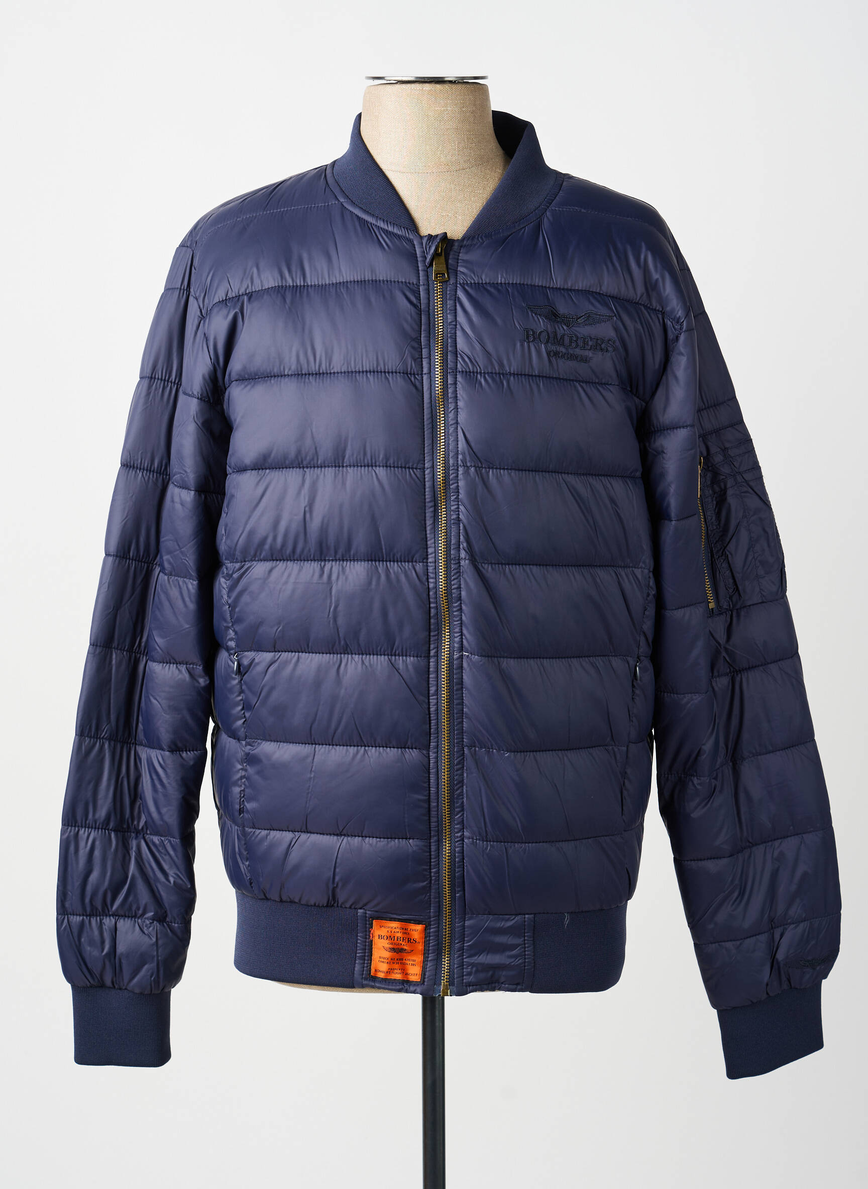 Doudoune manches longues sans capuche bleu BOMBERS homme