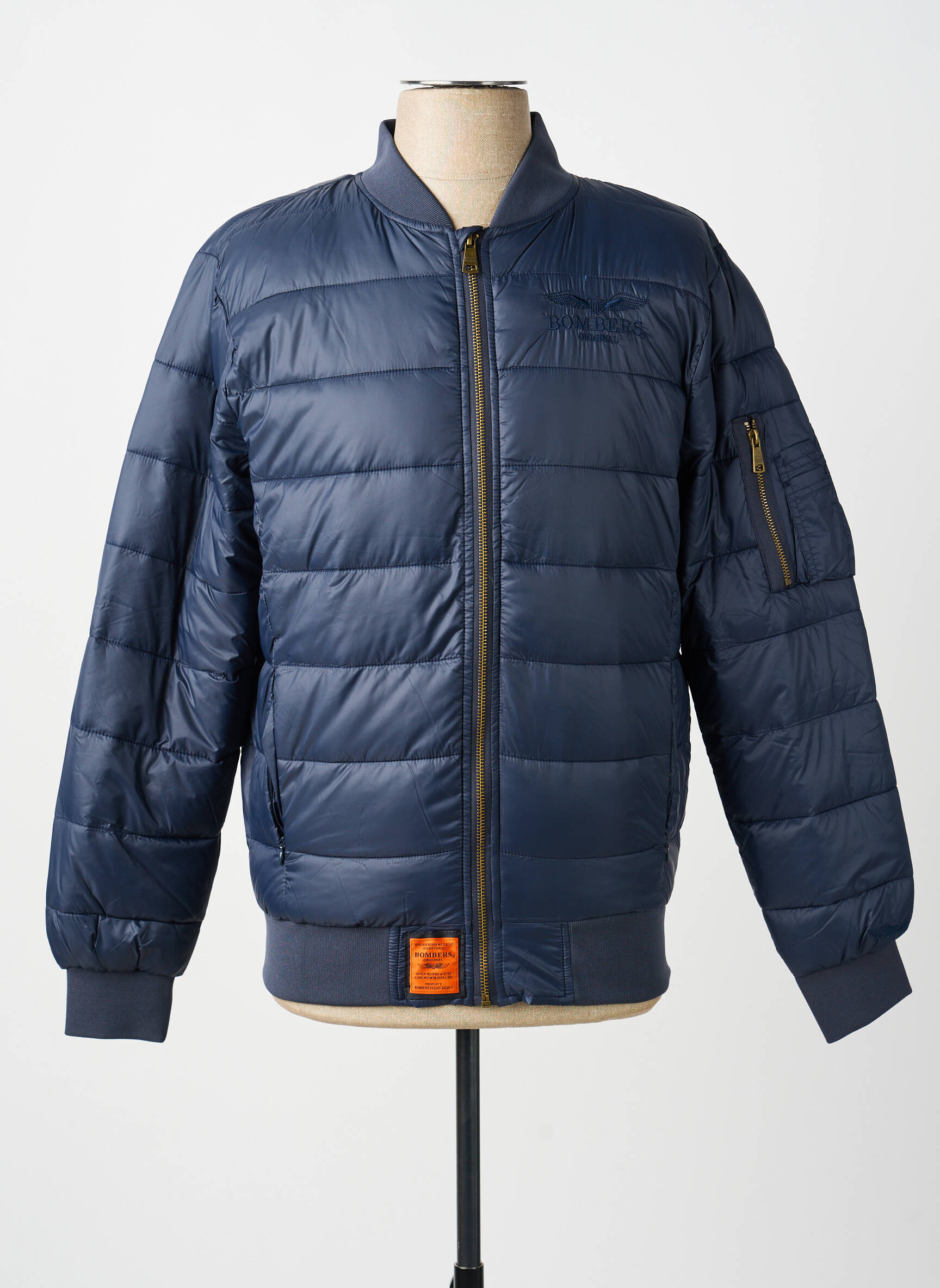 Doudoune manches longues sans capuche bleu fonce BOMBERS homme