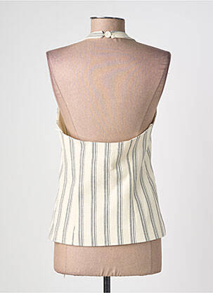 Top coupe cintrée sans manche beige GRACE & MILA femme