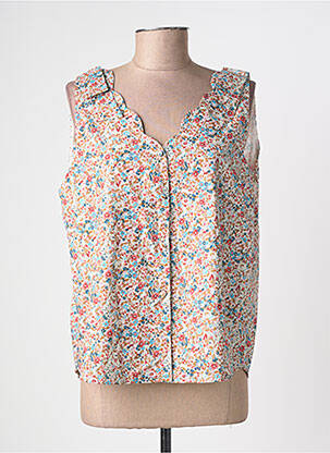 Chemisier imprimé fleurs sans manche blanc IT HIPPIE femme