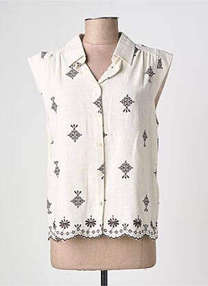 Chemisier manches courtes manches courtes beige GRACE & MILA femme