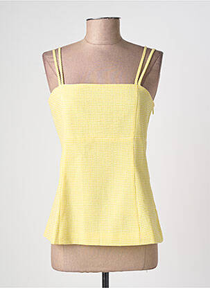 Top tissage crêpe sans manche jaune GRACE & MILA femme