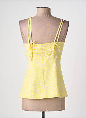 Top tissage crêpe sans manche jaune GRACE & MILA femme