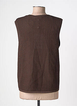 Gilet manches courtes coupe droite marron GRACE & MILA femme