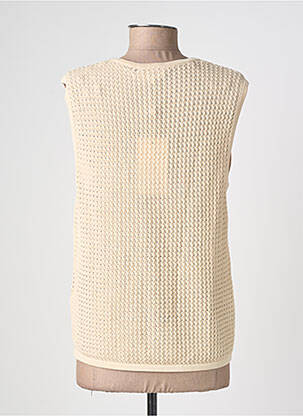 Gilet manches courtes coupe droite beige GRACE & MILA femme