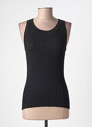 Débardeur stretch sans manche noir ANGE femme