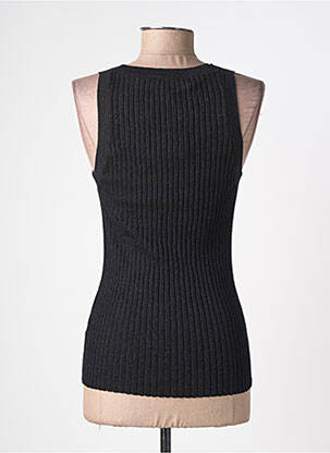 Débardeur stretch sans manche noir ANGE femme