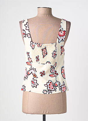 Top col carré sans manche beige GRACE & MILA femme