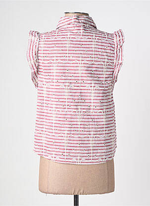 Chemisier manches courtes manches courtes rouge ANGE femme
