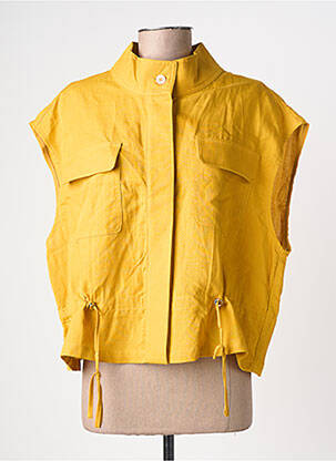 Veste casual col rond jaune ESCANDELLE femme