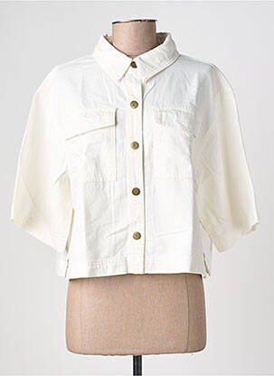 Veste casual coupe droite blanc GRACE & MILA femme