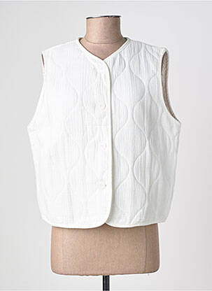 Gilet sans manche maille fine blanc IT HIPPIE femme