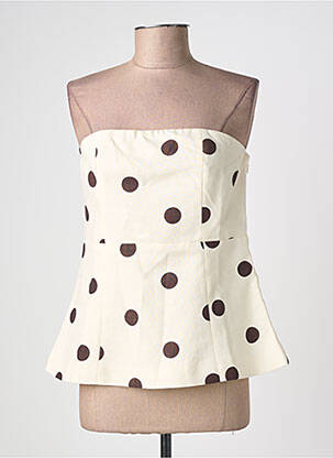 Top coupe cintrée sans manche beige GRACE & MILA femme
