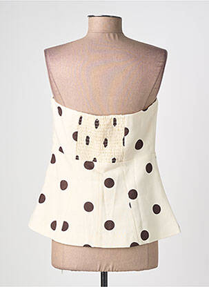 Top coupe cintrée sans manche beige GRACE & MILA femme