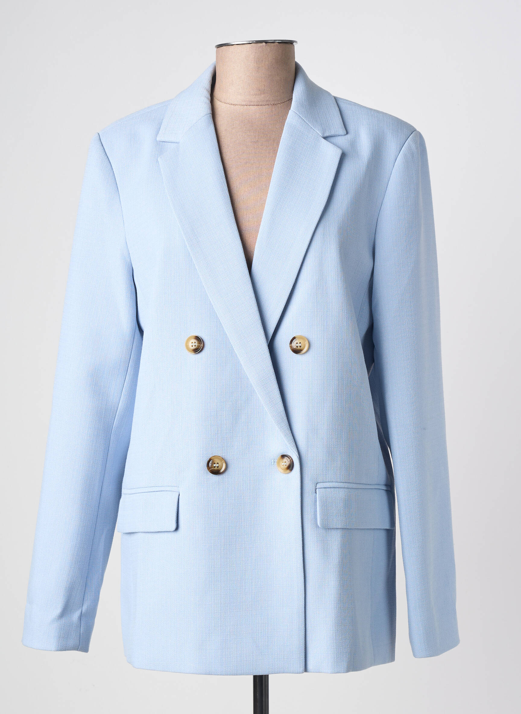 Blazer finition intérieure doublée bleu GRACE & MILA femme