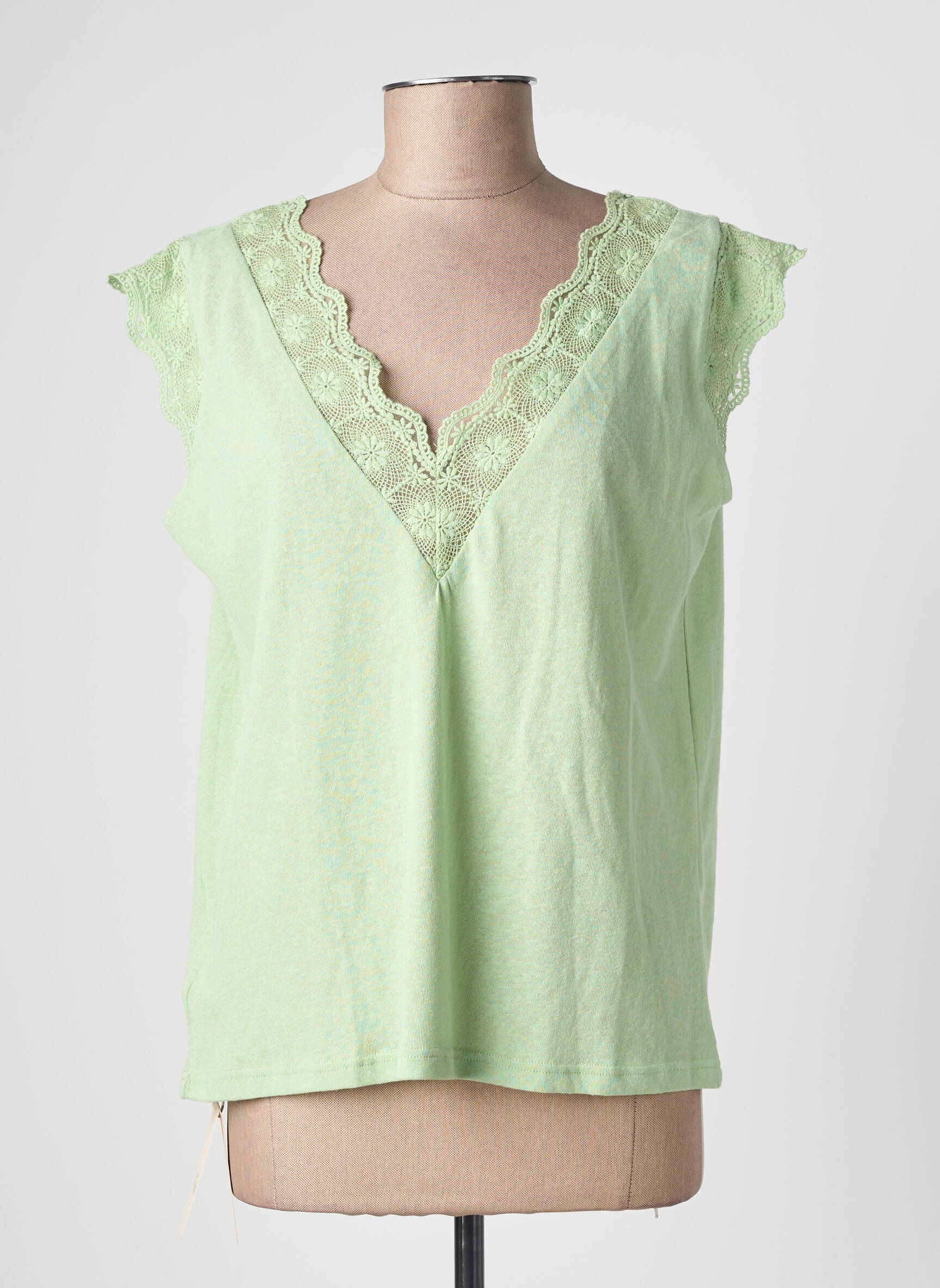 T-shirt coupe droite manches courtes vert IT HIPPIE femme