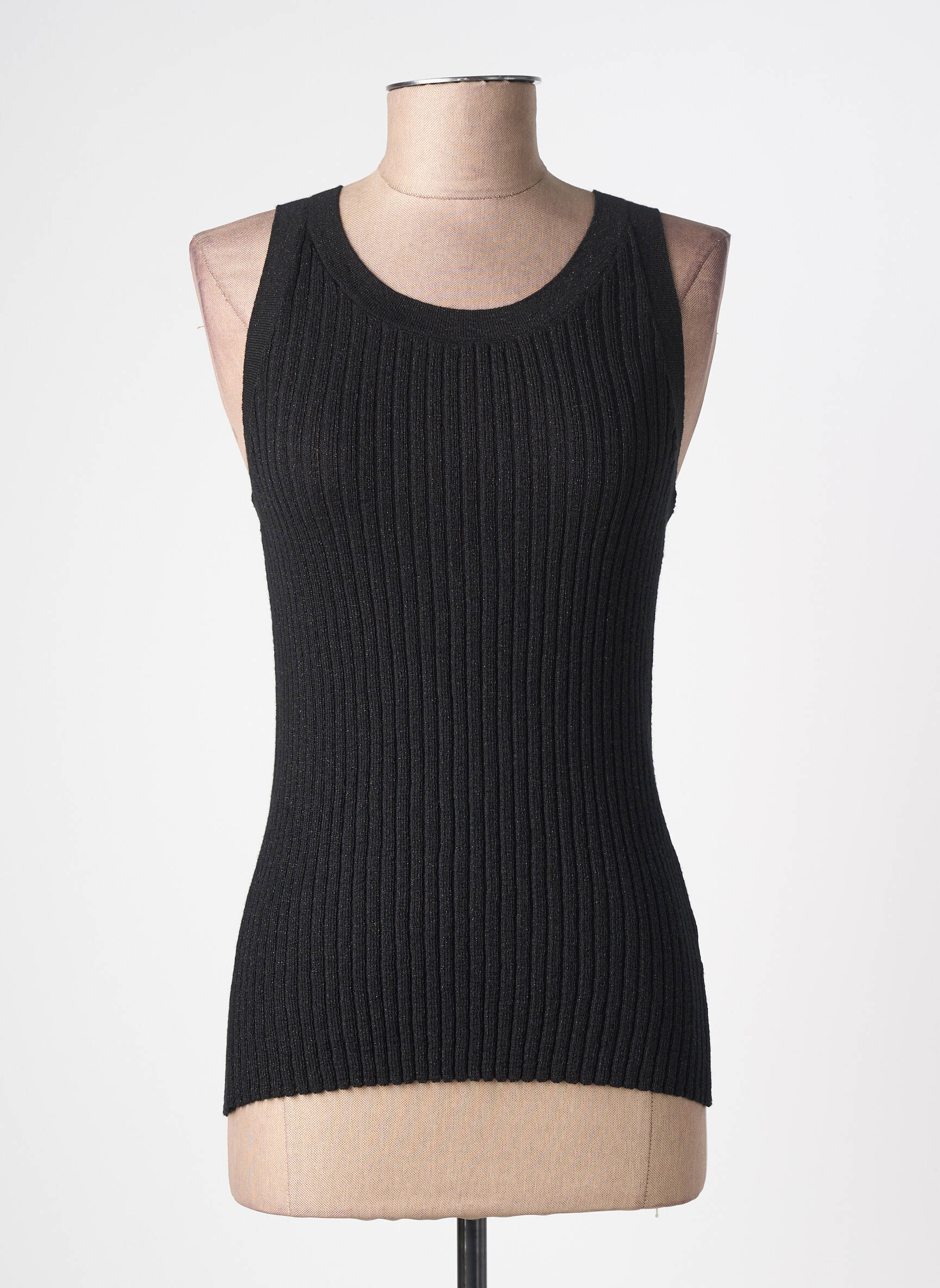 Débardeur stretch sans manche noir ANGE femme
