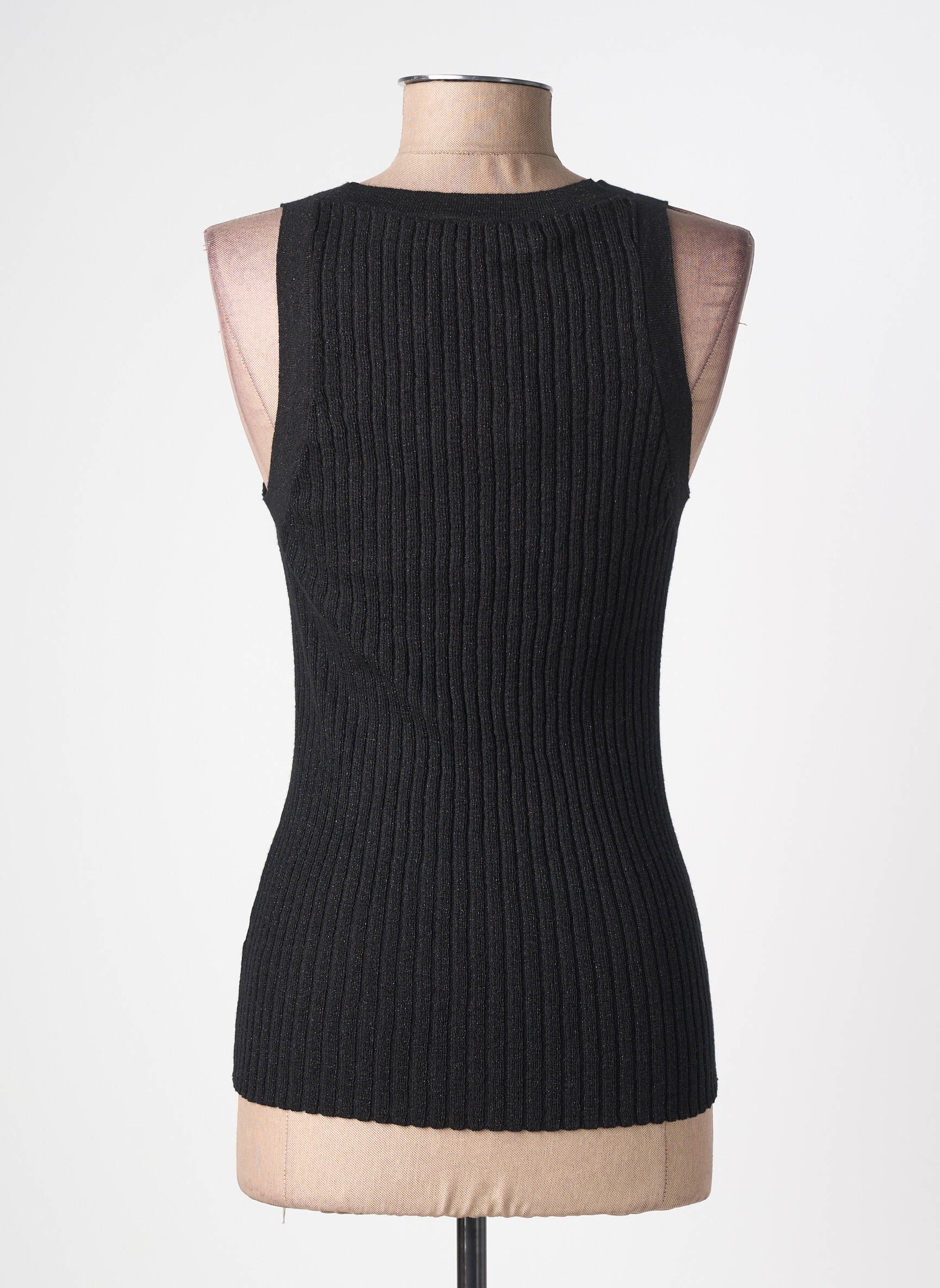 Débardeur stretch sans manche noir ANGE femme