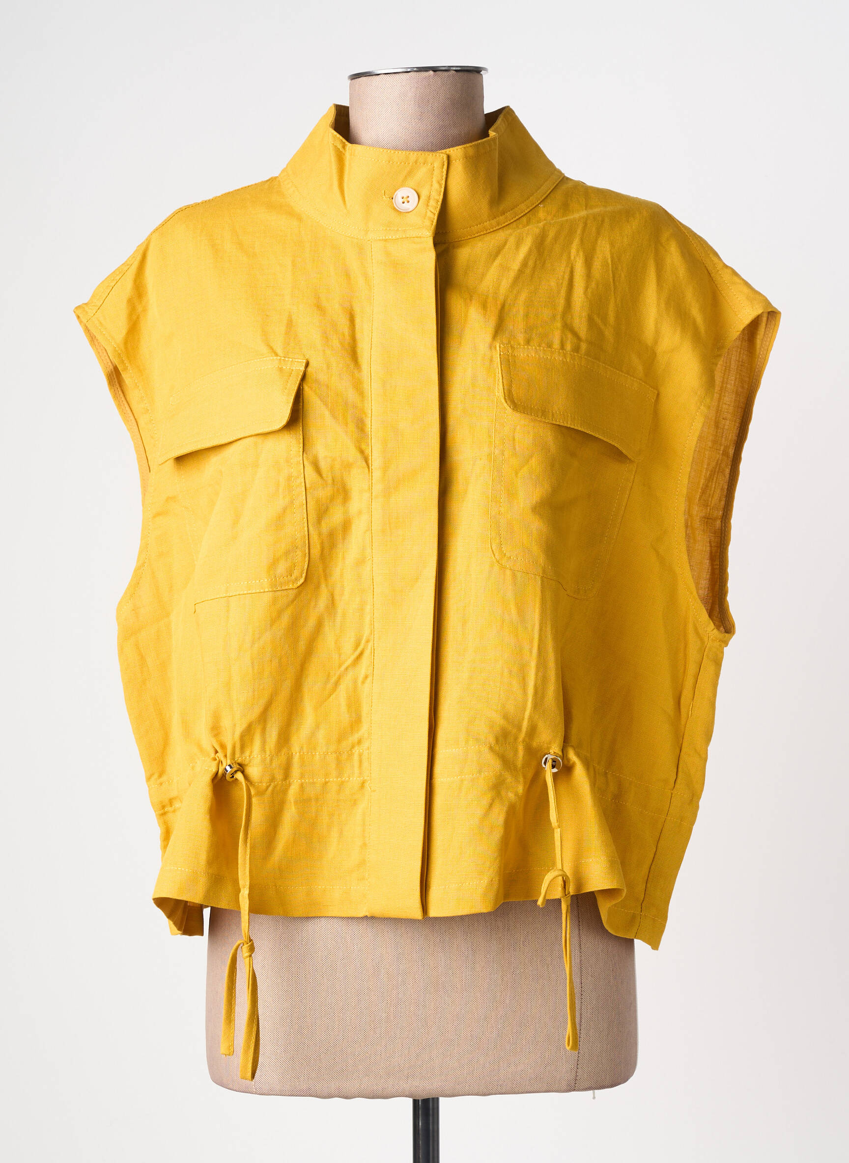 Veste casual col rond jaune ESCANDELLE femme