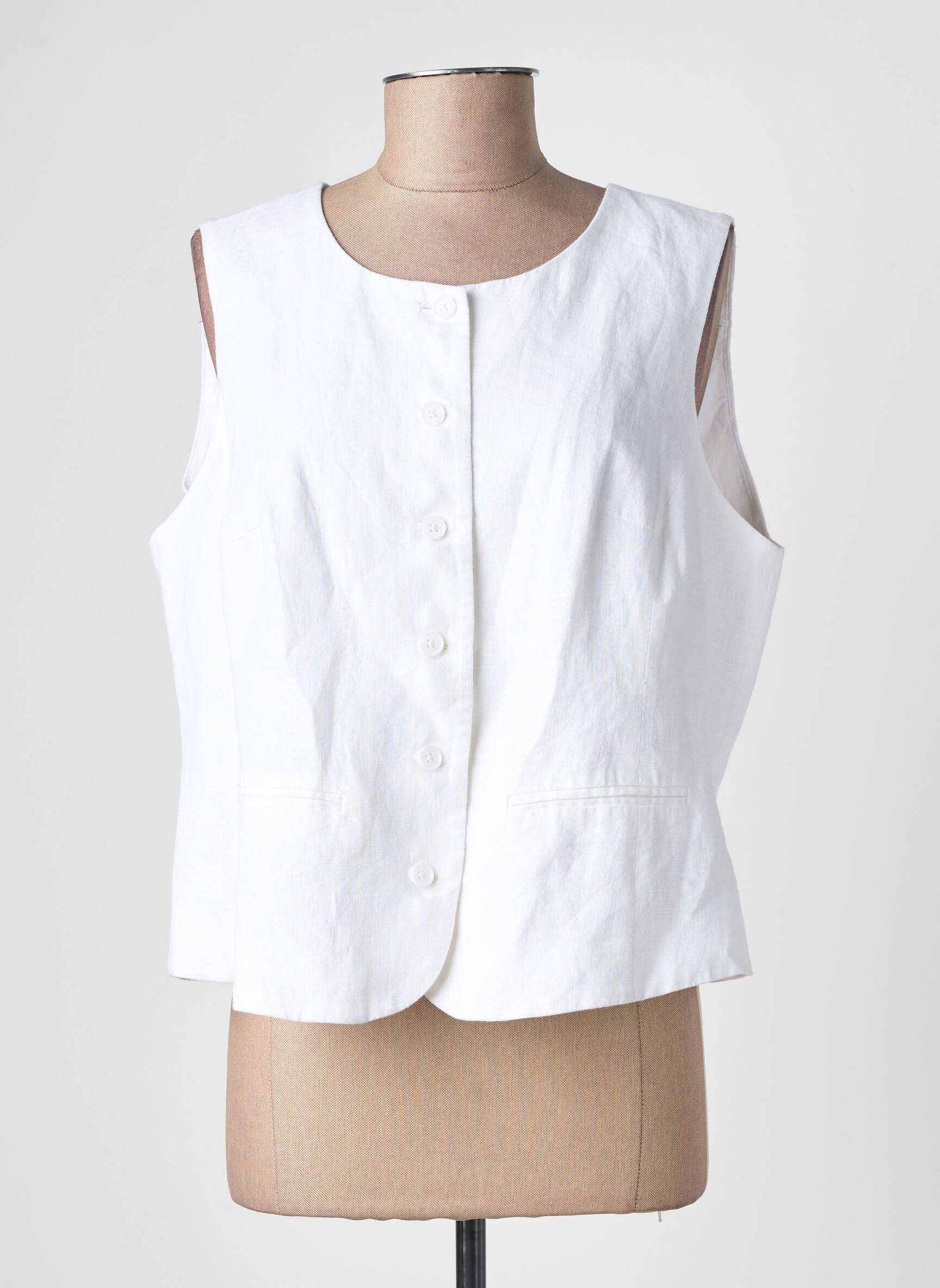 Gilet sans manche doublure blanc JC.SOPHIE femme