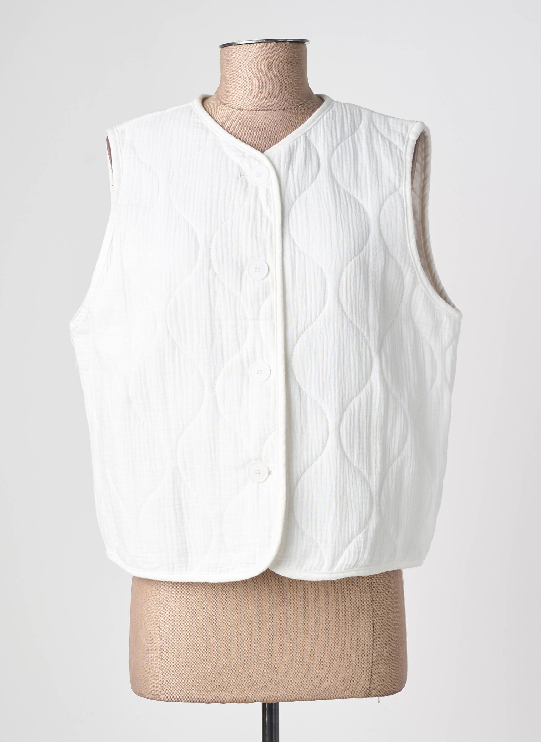 Gilet sans manche maille fine blanc IT HIPPIE femme