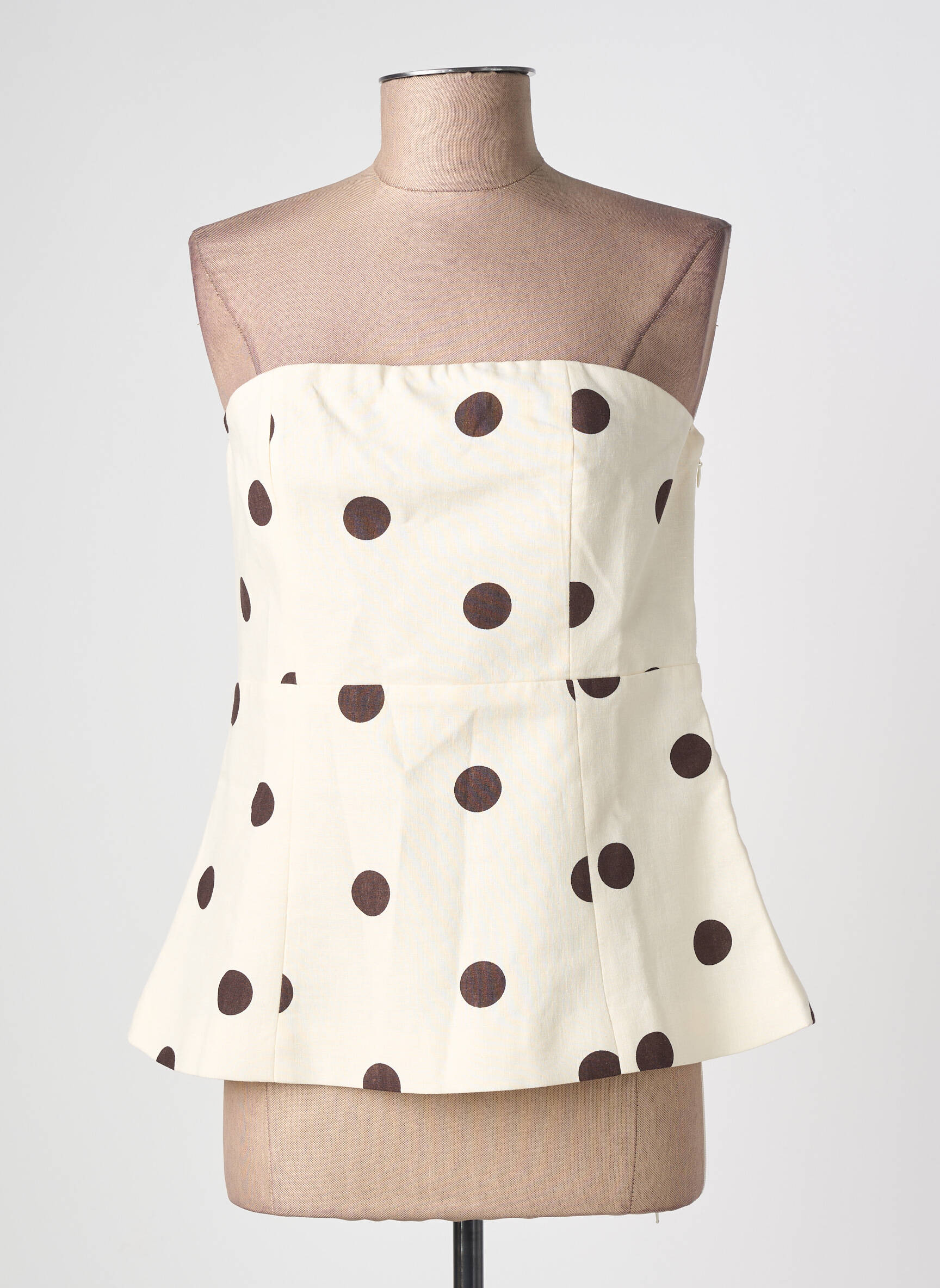 Top coupe cintrée sans manche beige GRACE & MILA femme