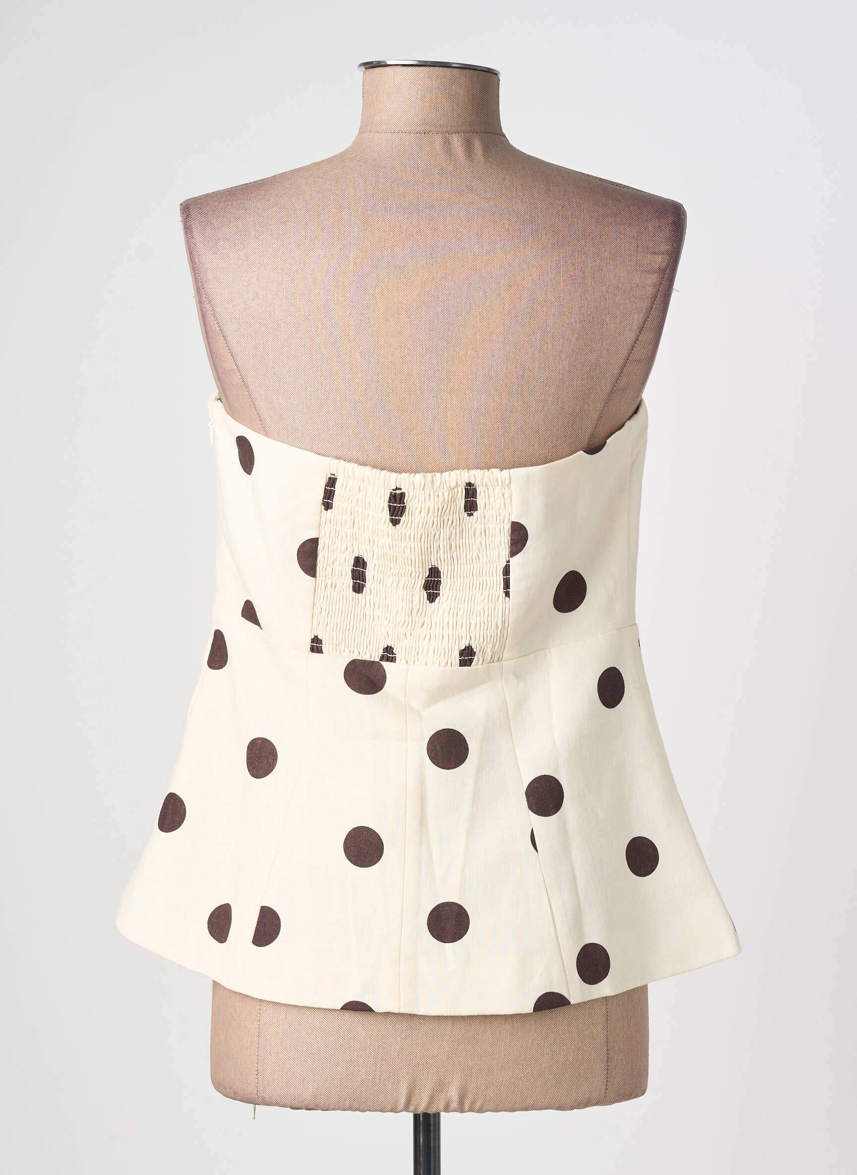 Top coupe cintrée sans manche beige GRACE & MILA femme