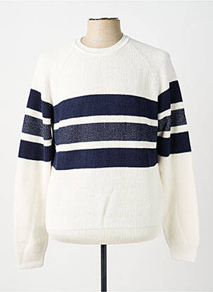 Pull stretch manches longues blanc IKKS homme