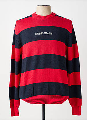 Pull stretch manches longues rouge GUESS homme