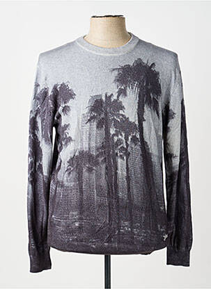 Pull stretch manches longues gris GUESS homme