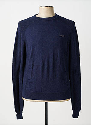 Pull stretch manches longues bleu GUESS homme