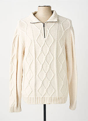Pull stretch manches longues beige GUESS homme