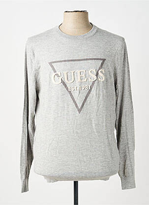 Pull stretch manches longues gris GUESS homme