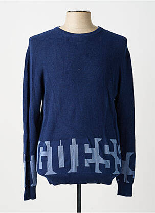 Pull stretch manches longues bleu GUESS homme