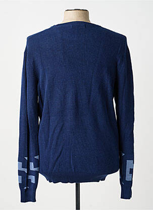 Pull stretch manches longues bleu GUESS homme