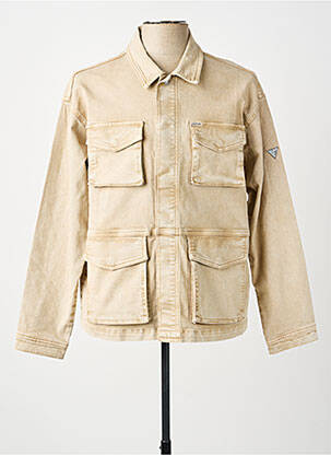 Veste casual coupe droite beige GUESS homme