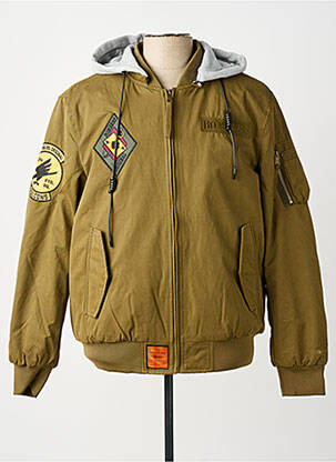 Blouson capuche vert BOMBERS homme