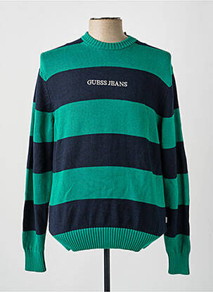 Pull stretch manches longues vert GUESS homme
