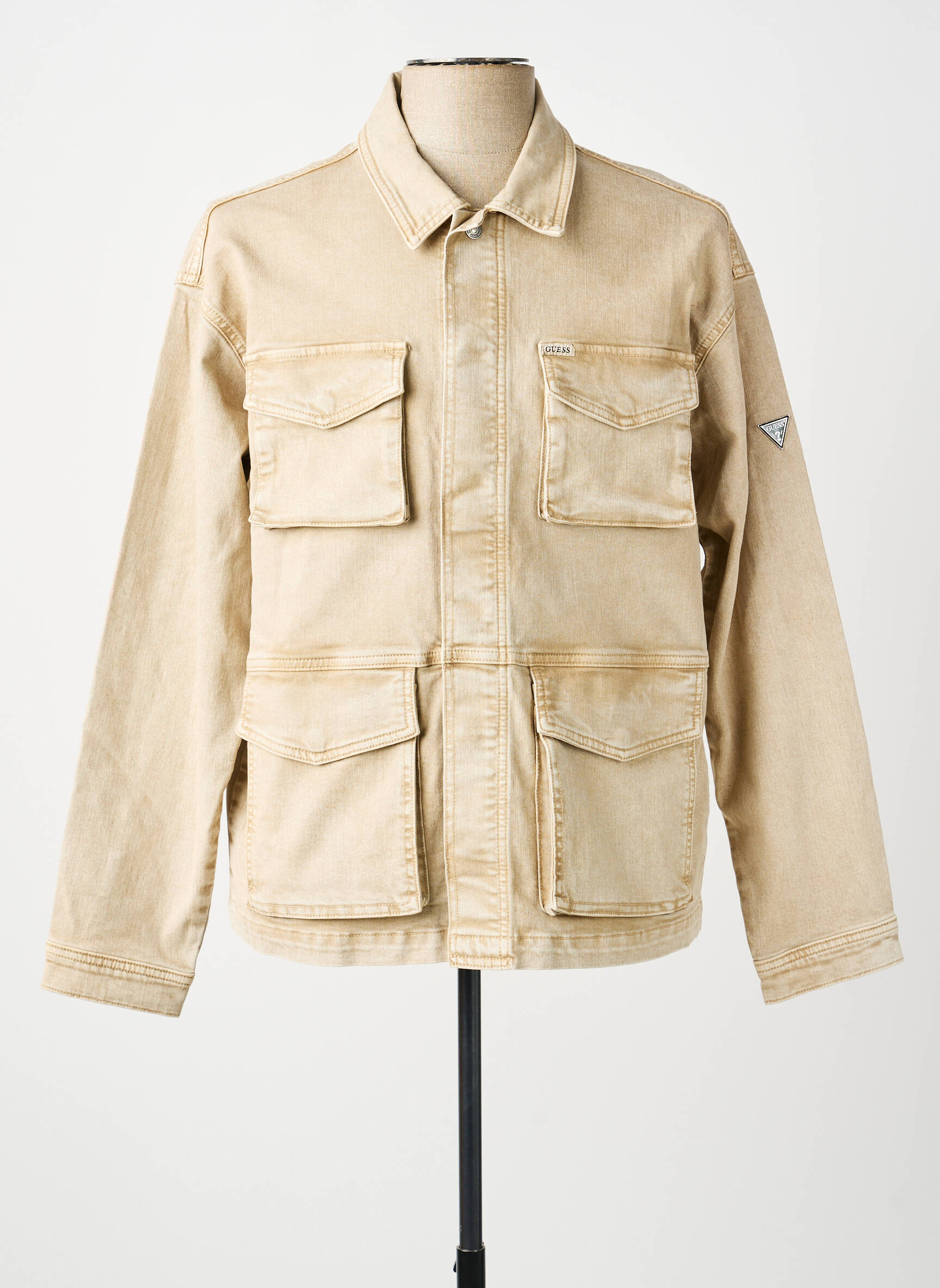 Veste casual coupe droite beige GUESS homme