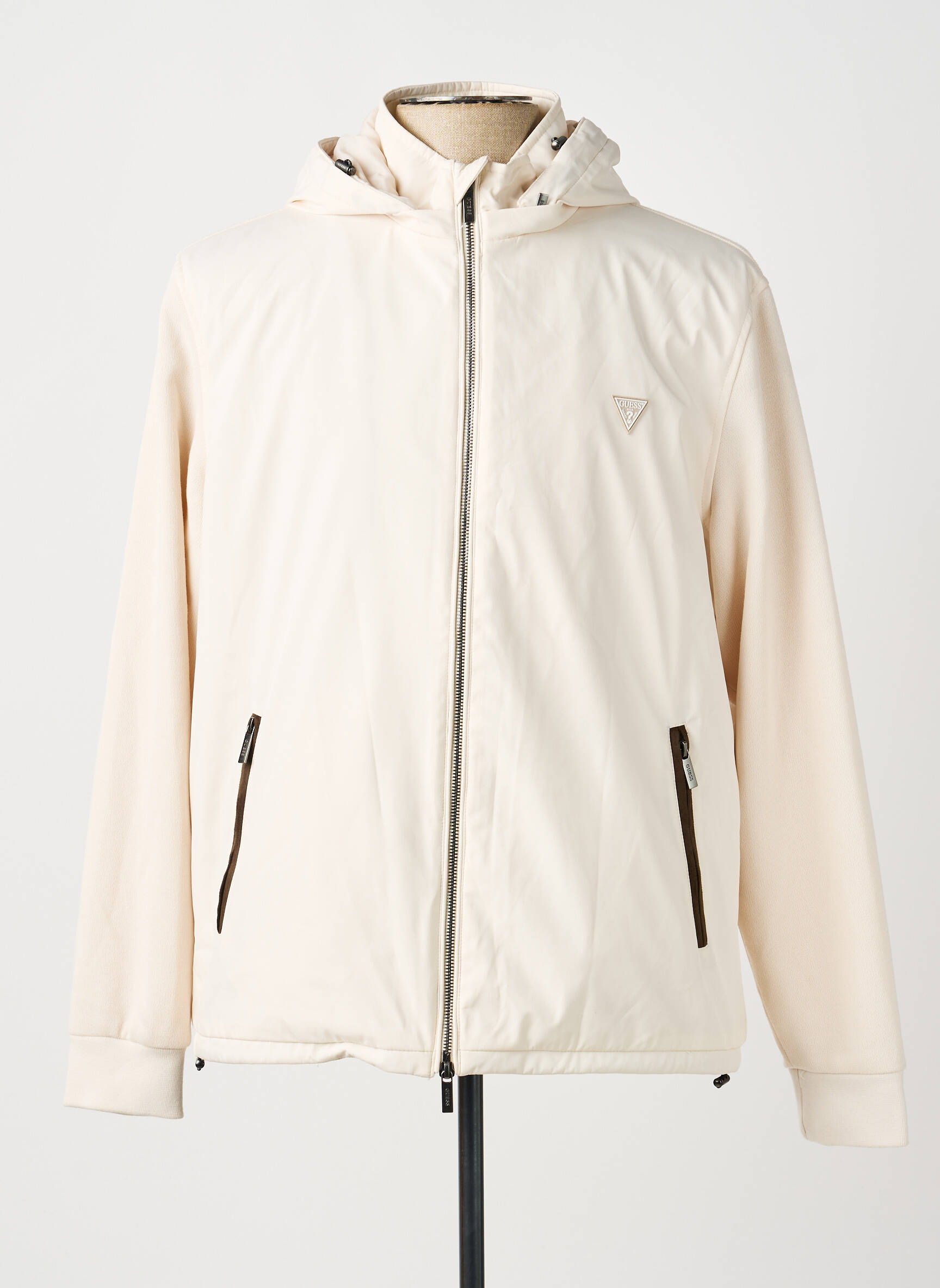 Veste casual coupe droite beige GUESS homme