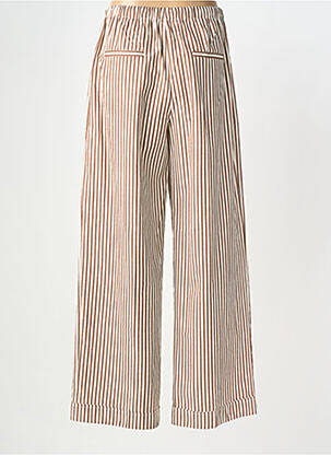 Pantalon large tissage popeline taille normale marron GRACE & MILA femme