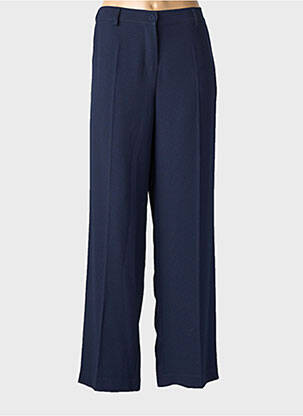 Pantalon droit tissage crêpe taille normale bleu PAKO LITTO femme