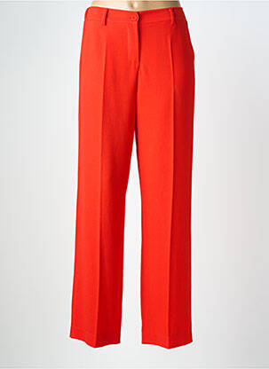Pantalon droit tissage crêpe taille normale rouge PAKO LITTO femme