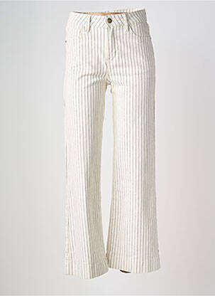 Jeans coupe large stretch taille haute beige ORAIJE femme
